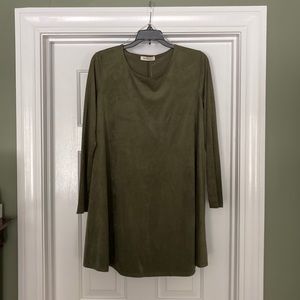 Adorable Faux Suede Swing Dress